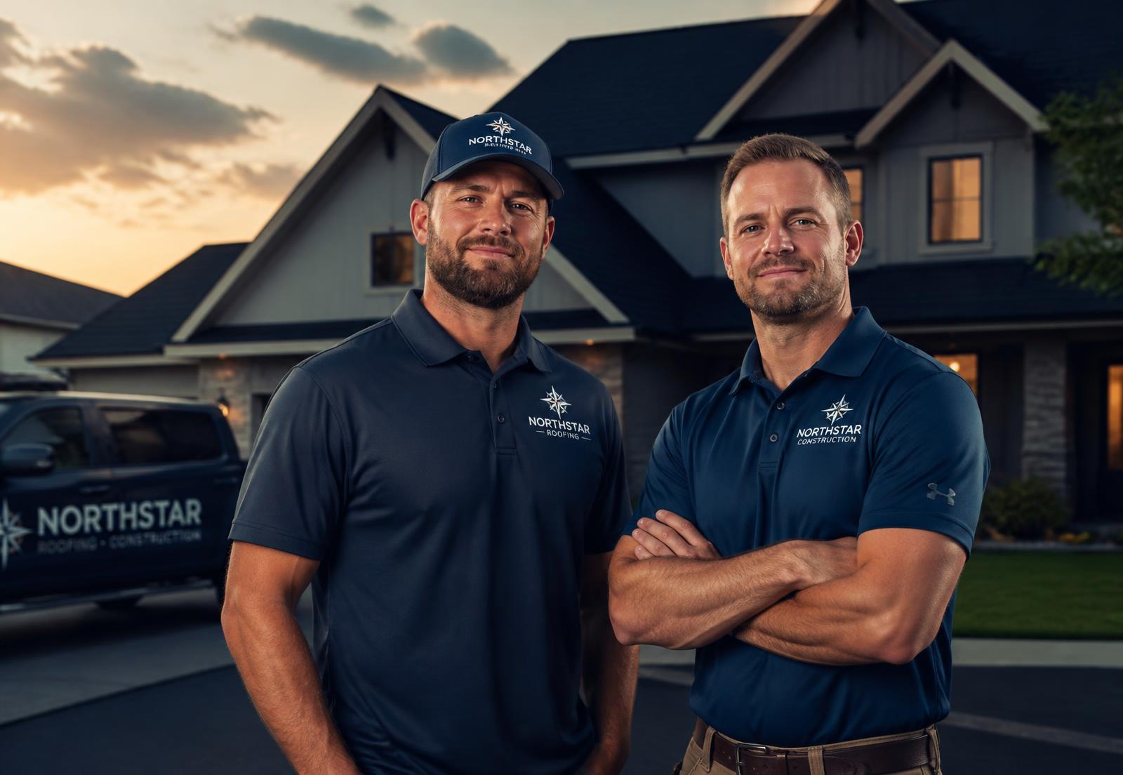 Local small-business professionals in front of a modern home